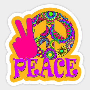 Hippie Peace Sign Sticker